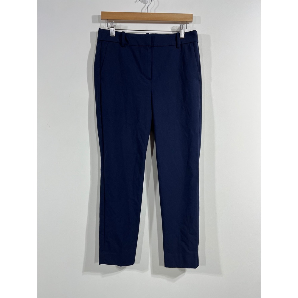J.Crew Ruby Crop Pant Navy Office Slim Leg Trousers Womens 6 Stretch Work Preppy